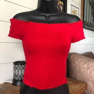 Brandy Melville Red Charlene Shirt top